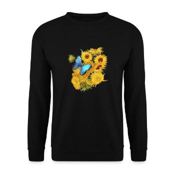 Vincent van Gogh T-shirt papillon tournesol - Sweat-shirt Unisexe - noir - Devant - Alina (178cm) & Michal (187cm)