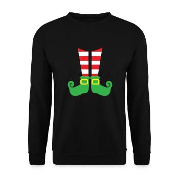 christmas elf leg costume - Unisex Sweatshirt - black - Front - Alina (178cm) & Michal (187cm)