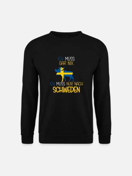 Schweden Urlaub Ich muss nach Schweden lustiges - Unisex Pullover - Schwarz