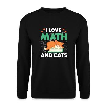 J'aime les mathématiques et les chats Mathématiques Formule d'amant de chat - Sweat-shirt Unisexe - noir - Devant - Alina (178cm) & Michal (187cm)