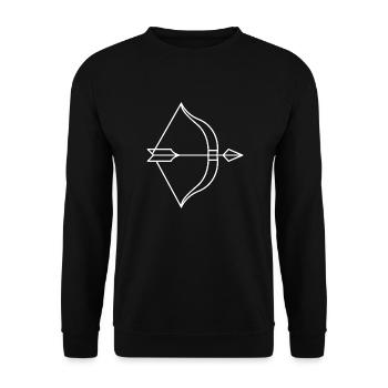 Pfeil - Unisex Pullover - Schwarz - Vorne - Alina (178cm) & Michal (187cm)