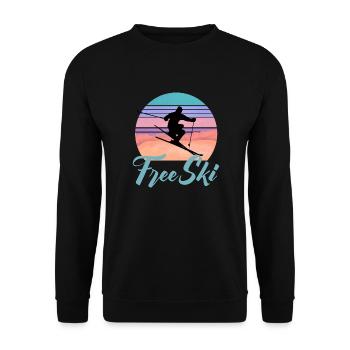 Free Ski, winter sports, skiing, slalom skiing, Sk - Unisex Sweatshirt - black - Front - Alina (178cm) & Michal (187cm)