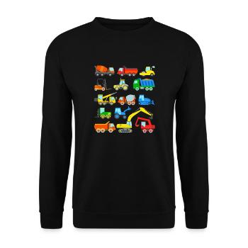 Construction sites Vehicles Excavators - Unisex Sweatshirt - black - Front - Alina (178cm) & Michal (187cm)