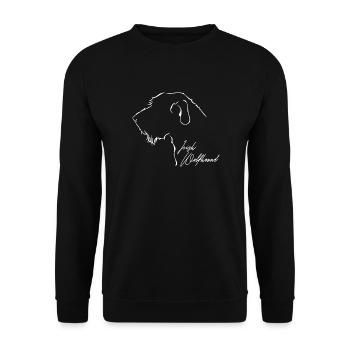 IRISH WOLFHOUND Profil Hunde Wilsigns Windhunde - Unisex Pullover - Schwarz - Vorne - Alina (178cm) & Michal (187cm)