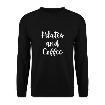 Pilates Et du café. - Sweat-shirt Unisexe - noir - Devant - Alina (178cm) & Michal (187cm)