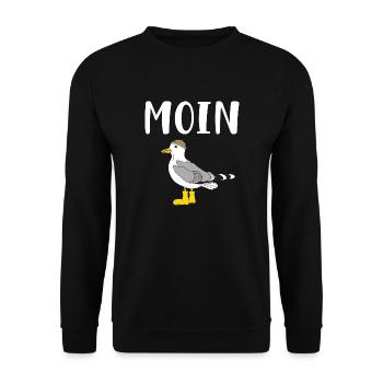 Moin Möwe - Unisex Pullover - Schwarz - Vorne - Alina (178cm) & Michal (187cm)