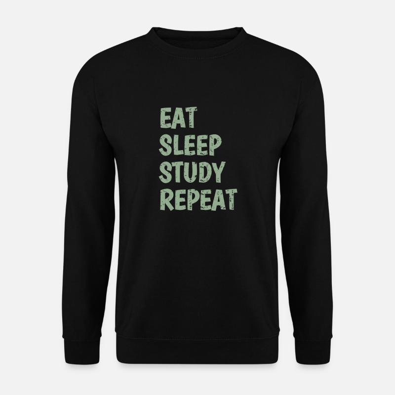 Eat Sleep Study Repeat - Unisex Pullover - Schwarz