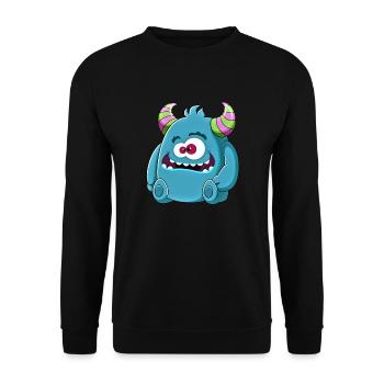 Little cute funny monster No.6 - Unisex Sweatshirt - black - Front - Alina (178cm) & Michal (187cm)