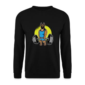 Malinois belge Haltérophilie I Deadlift Fitness - Sweat-shirt Unisexe - noir - Devant - Alina (178cm) & Michal (187cm)