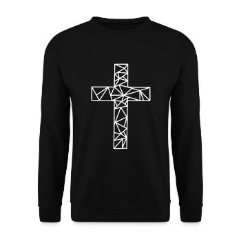 Croix de lignes géométriques - Sweat-shirt Unisexe - noir - Devant - Alina (178cm) & Michal (187cm)