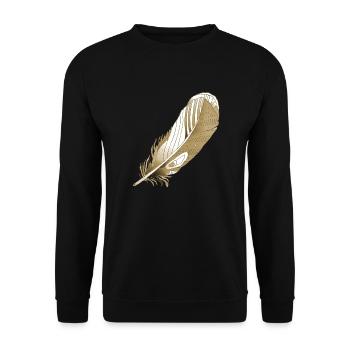 Feather - Unisex Sweatshirt - black - Front - Alina (178cm) & Michal (187cm)