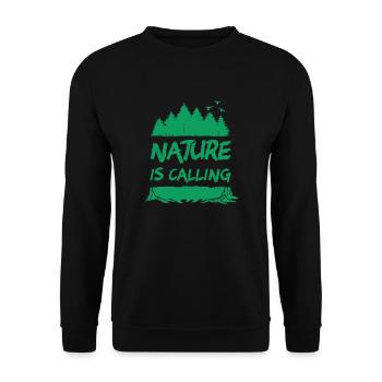 Nature is Calling - Unisex Pullover - Schwarz - Vorne - Alina (178cm) & Michal (187cm)