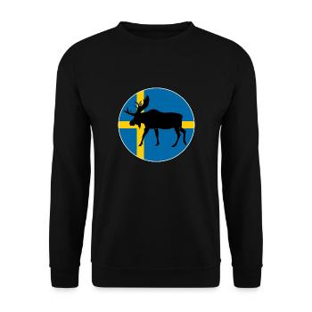 Elch Schweden - Unisex Pullover - Schwarz - Vorne - Alina (178cm) & Michal (187cm)