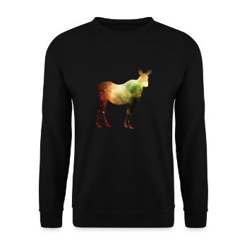Moose Space Stars - Unisex Sweatshirt - black - Front - Alina (178cm) & Michal (187cm)