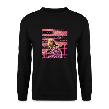 Girl With A Pearl Earring Poster - Unisex Sweatshirt - black - Front - Alina (178cm) & Michal (187cm)