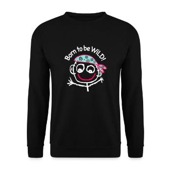 Pirate Headscarf Comic Graffiti Sea - Unisex Sweatshirt - black - Front - Alina (178cm) & Michal (187cm)