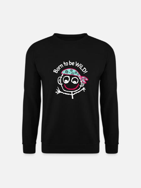 Pirat Born to be wild Kopftuch Comic Graffiti Meer - Unisex Pullover - Schwarz