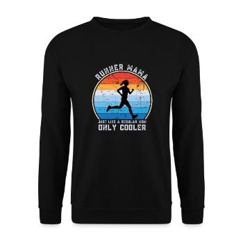 Runner Mama Funny Marathon Running Mother's day - Unisex Sweatshirt - black - Front - Alina (178cm) & Michal (187cm)