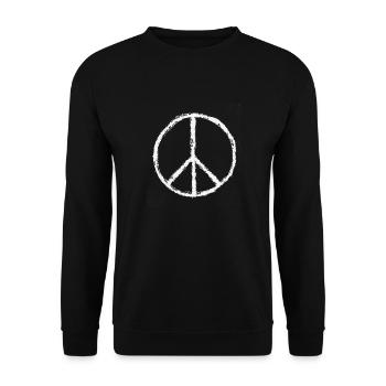 peace print white - Unisex Sweatshirt - black - Front - Alina (178cm) & Michal (187cm)