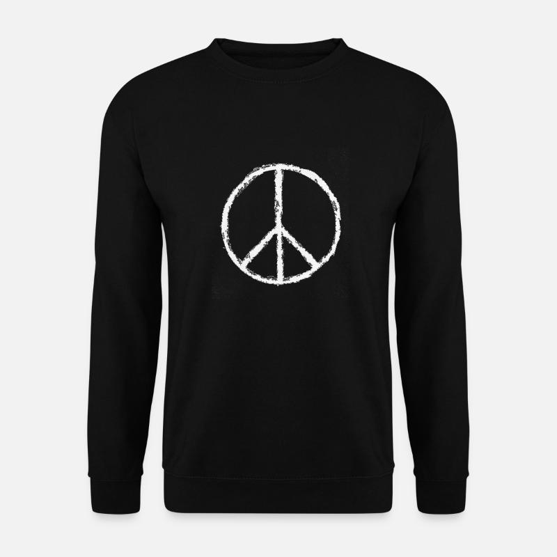 peace print white - Unisex Pullover - Schwarz