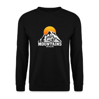 Mountains Are Calling - Unisex Sweatshirt - black - Front - Alina (178cm) & Michal (187cm)
