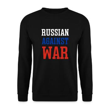 Russian against war - Unisex Sweatshirt - black - Front - Alina (178cm) & Michal (187cm)