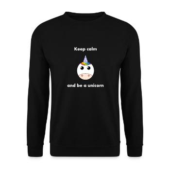 Be a Unicorn - Unisex Pullover - Schwarz - Vorne - Alina (178cm) & Michal (187cm)