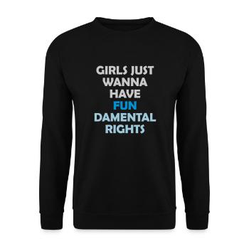 wanna have fundamental rights - Unisex Sweatshirt - black - Front - Alina (178cm) & Michal (187cm)