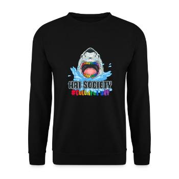 lgbt toleranz pride human hai-society colorful day - Unisex Pullover - Schwarz - Vorne - Alina (178cm) & Michal (187cm)