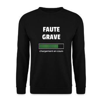 faute grave chargement en cours - Sweat-shirt Unisexe - noir - Devant - Alina (178cm) & Michal (187cm)