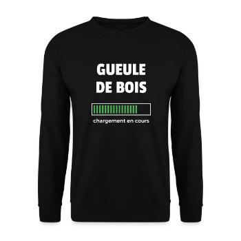 gueule de bois chargement en cours - Sweat-shirt Unisexe - noir - Devant - Alina (178cm) & Michal (187cm)