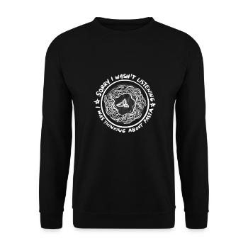Denken Sie an Pasta-Liebhaber italienischer - Unisex Pullover - Schwarz - Vorne - Alina (178cm) & Michal (187cm)
