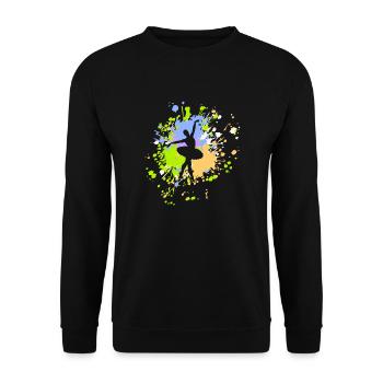 Danse Ballet Color Splash - Sweat-shirt Unisexe - noir - Devant - Alina (178cm) & Michal (187cm)