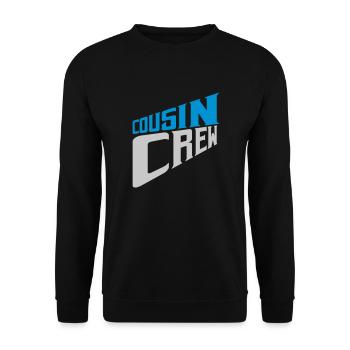 Team Logo Cousin Crew - Unisex Pullover - Schwarz - Vorne - Alina (178cm) & Michal (187cm)