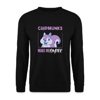 Chipmunks Smile Cute Forest Animal Nature - Unisex Sweatshirt - black - Front - Alina (178cm) & Michal (187cm)