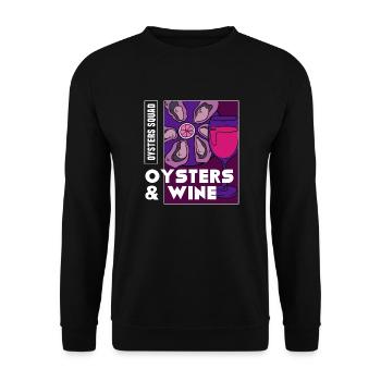 Huîtres et vin Ironic Sayig Seafood Chef - Sweat-shirt Unisexe - noir - Devant - Alina (178cm) & Michal (187cm)