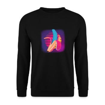 Vaporwave Banana - Unisex Sweatshirt - black - Front - Alina (178cm) & Michal (187cm)