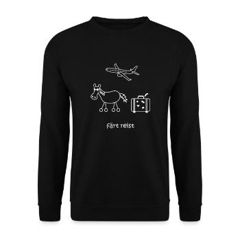 färt reist, Pferd, Reise, Urlaub, Flugzeug, reisen - Unisex Pullover - Schwarz - Vorne - Alina (178cm) & Michal (187cm)
