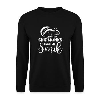 Les tamias me font sourire mignon nature animal de - Sweat-shirt Unisexe - noir - Devant - Alina (178cm) & Michal (187cm)