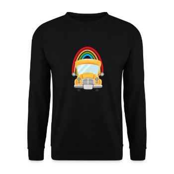School Bus - Unisex Sweatshirt - black - Front - Alina (178cm) & Michal (187cm)