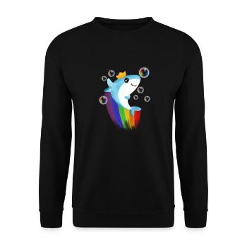 Rainbow Shark - Unisex Sweatshirt - black - Front - Alina (178cm) & Michal (187cm)