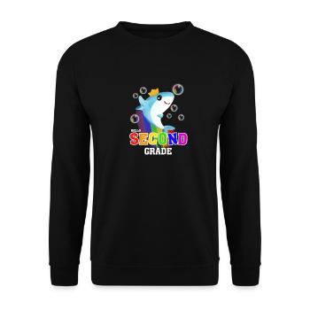 Hello Second Grade - Unisex Sweatshirt - black - Front - Alina (178cm) & Michal (187cm)