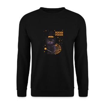 Hocus Pocus Cute Witch Cat - Unisex Sweatshirt - black - Front - Alina (178cm) & Michal (187cm)