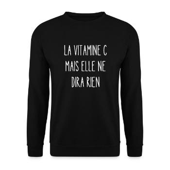la vitamine c mais elle ne dira rien - Sweat-shirt Unisexe - noir - Devant - Alina (178cm) & Michal (187cm)