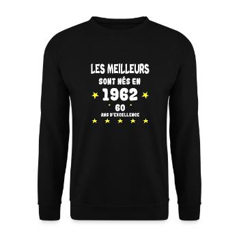 Anniversaire 60 ans - Sweat-shirt Unisexe - noir - Devant - Alina (178cm) & Michal (187cm)