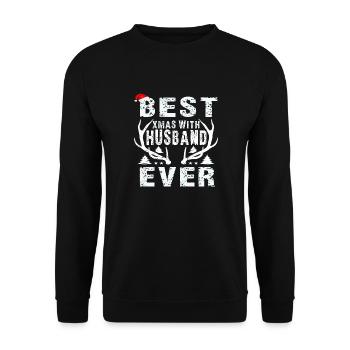 Meilleur Noël avec mari de tous les temps - Sweat-shirt Unisexe - noir - Devant - Alina (178cm) & Michal (187cm)
