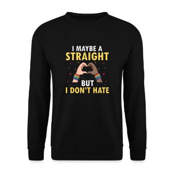 I Maybe Straight But I Don't Hate Cool Retro Pride - Unisex Pullover - Schwarz - Vorne - Alina (178cm) & Michal (187cm)
