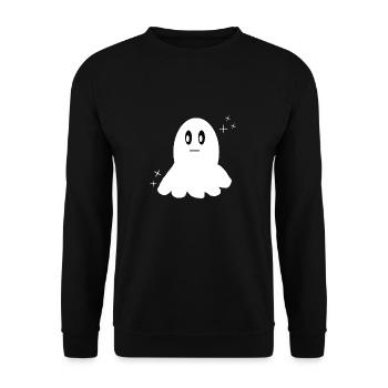 Geist mit Augen - Unisex Pullover - Schwarz - Vorne - Alina (178cm) & Michal (187cm)