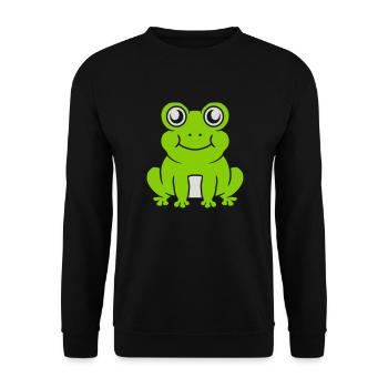 Bande dessinée douce grenouille assise - Sweat-shirt Unisexe - noir - Devant - Alina (178cm) & Michal (187cm)