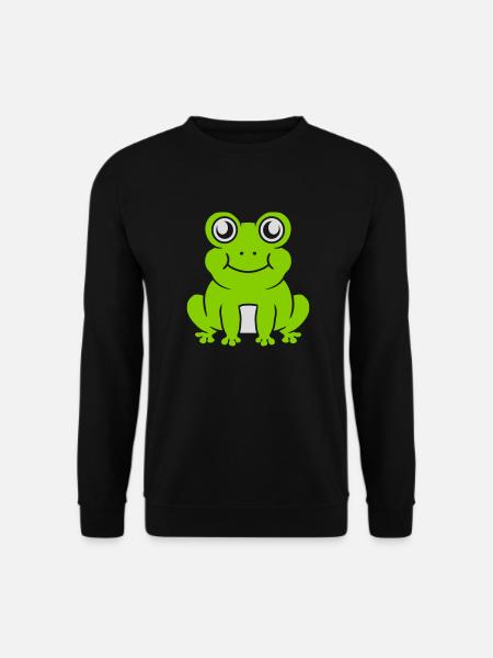 Comic süßer Frosch sitzend - Unisex Pullover - Schwarz